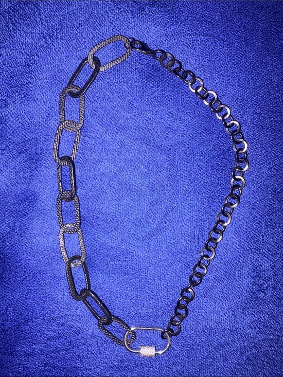 Jewelry - Black Mixed-Link Chain Necklace